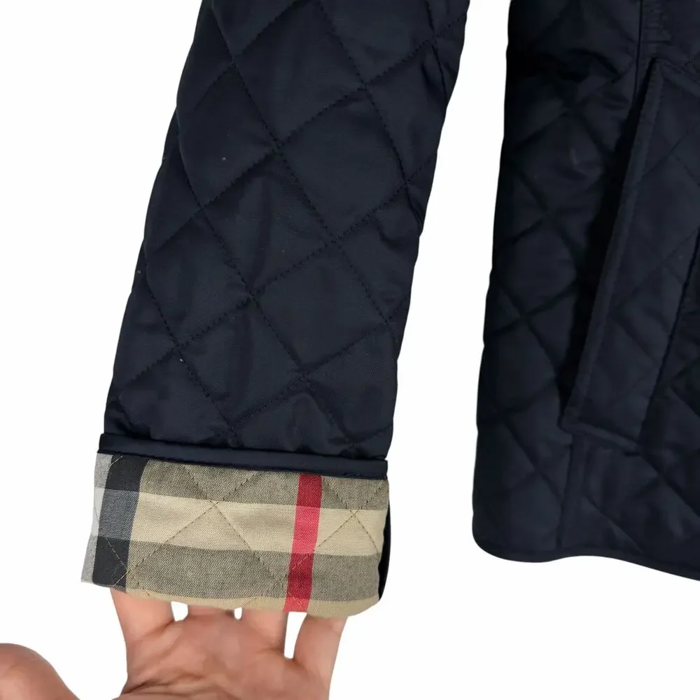 Burberry Ashurst Diamond Quilted Jacket Check Lining Dark Blue Size XS - Picture 7 of 14